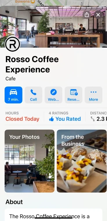 Rosso Apple Maps Page